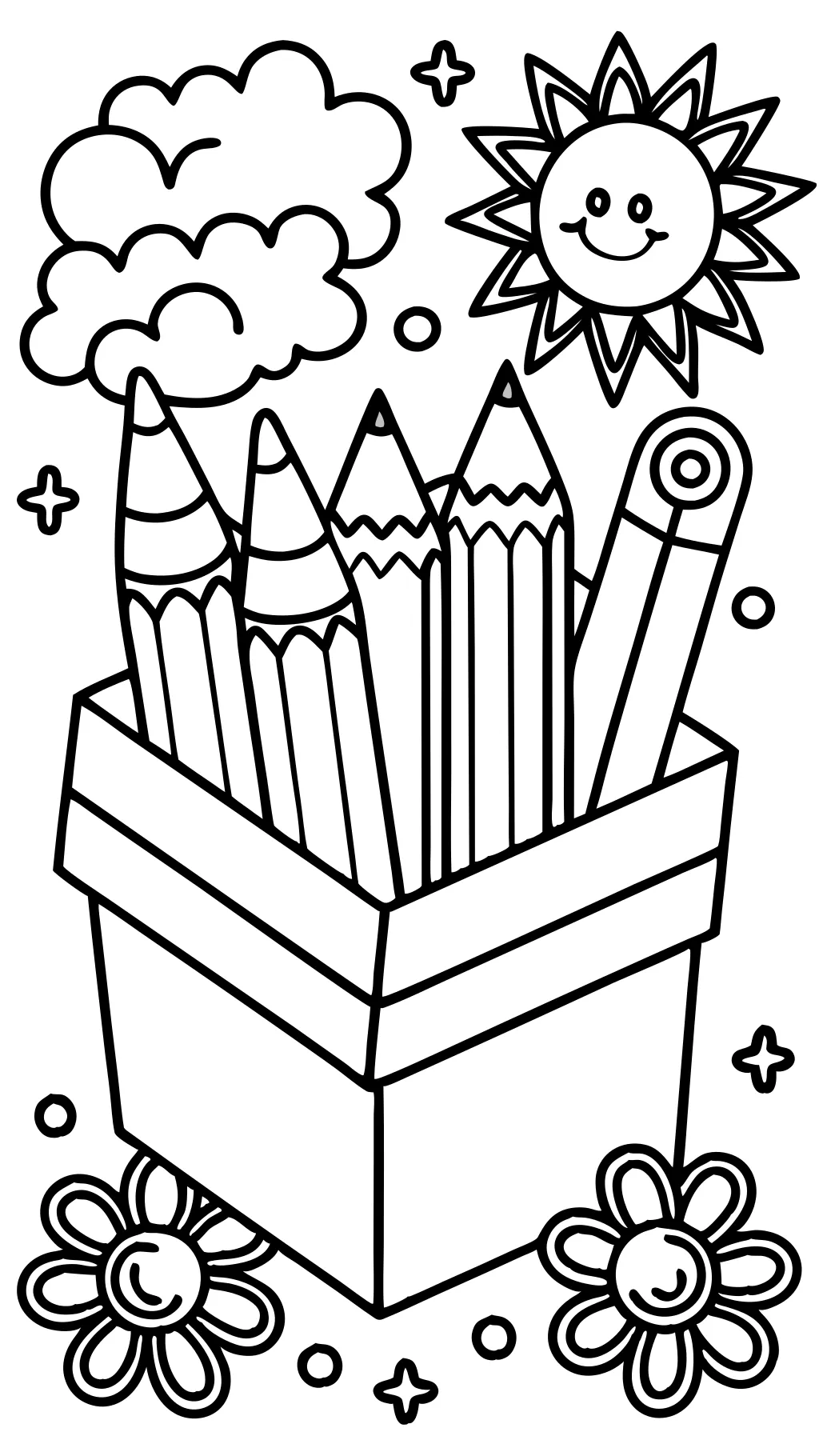 box of crayons coloring page